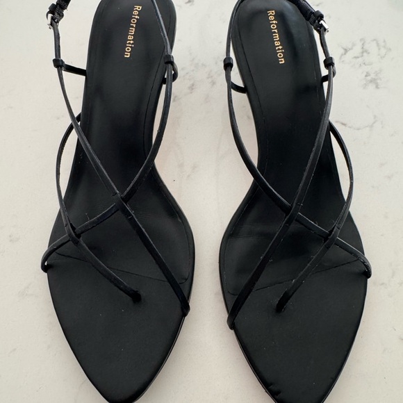 Reformation Shoes - Reformation Black Daphne Heeled Sandal
